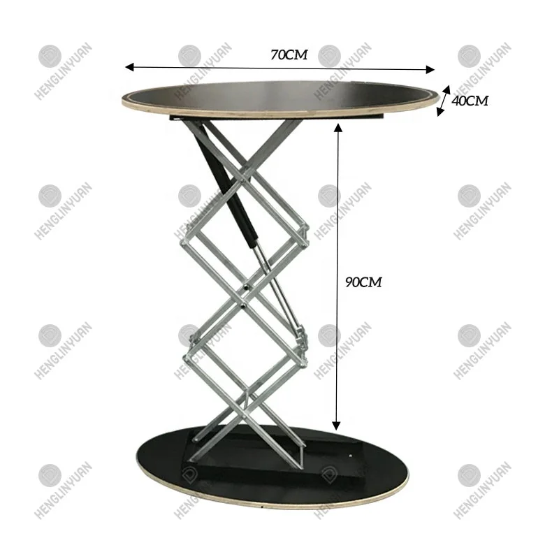 Telescopic Automatic Pop-up Table Tension Fabric Pop-up Podium Booth Counter with Light Emitting Diode Light