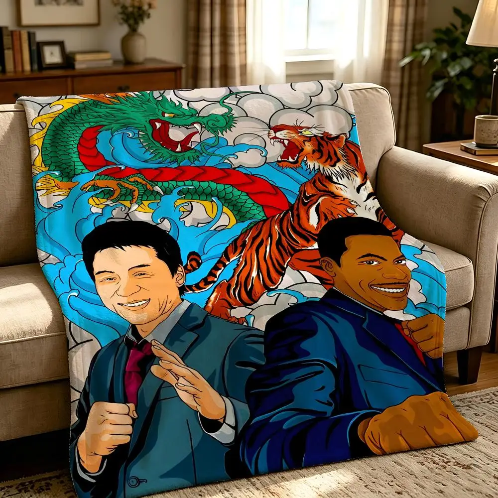 celebrity J-Jackie Chan-N Throw Thick Comfort Flannel Quilt, Multi-scene Use Indoor Outdoor Daily Nap