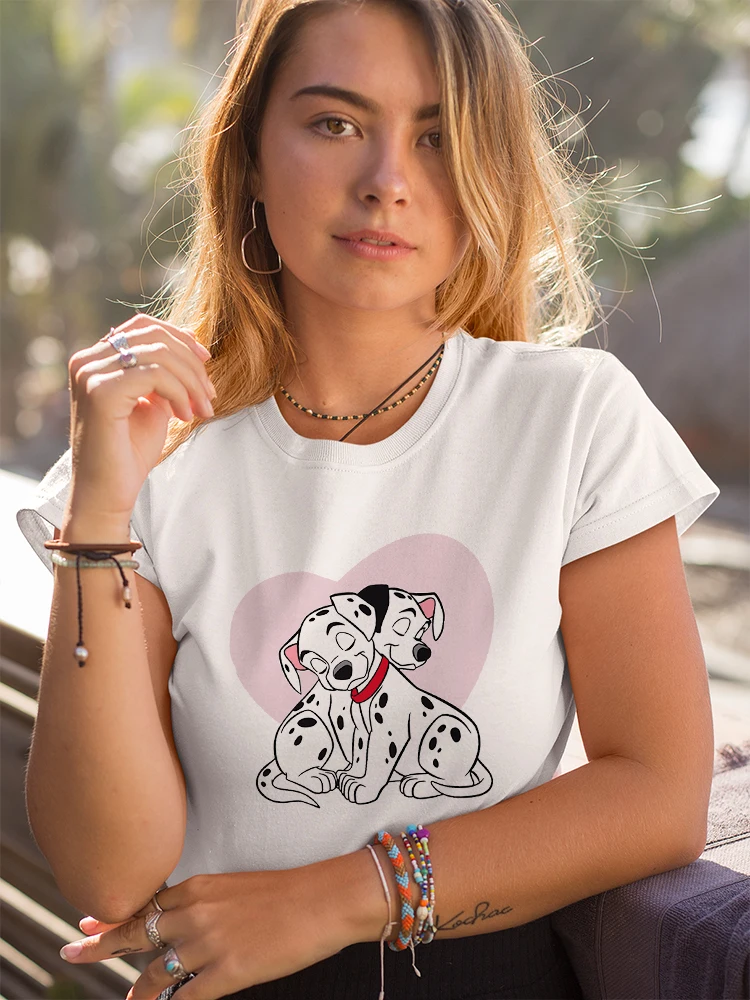 Disney Women\'s T-shirt Kawaii T Shirt Y2k Women Streetwear Harajuku Short Sleeve Tshirt Women Crop Top Dalmatians Cute Tee Shirt