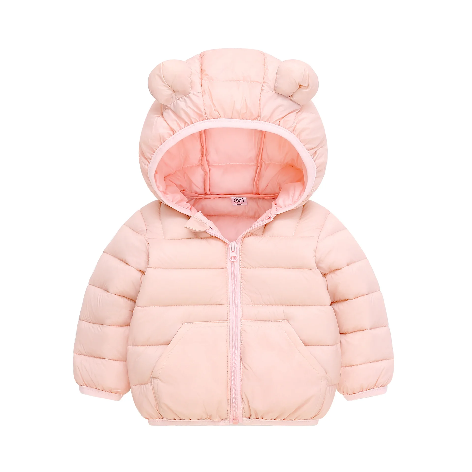 New Winter Down Warm Jackets Autumn Baby Thin Hooded Cotton Coats Girls Boys Cute Solid Outerwear 2-6 Years