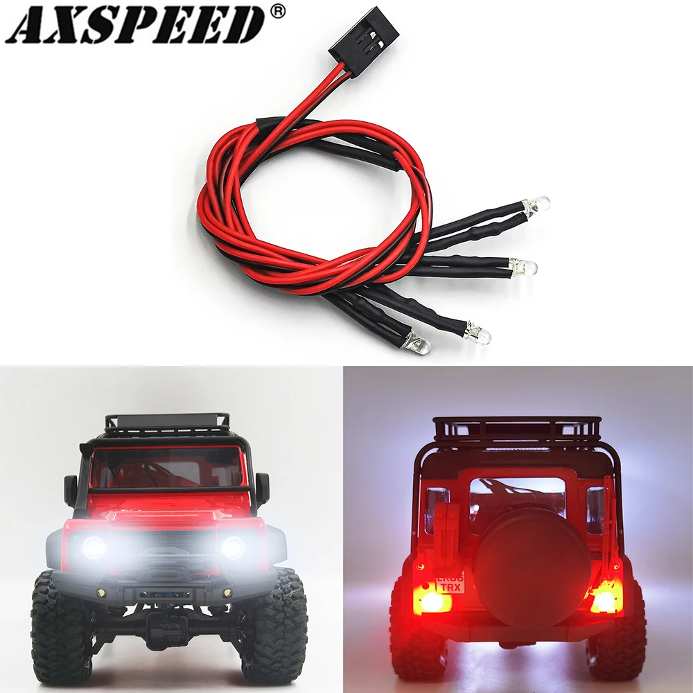 AXSPEED reflektory i tylne światła LED reflektory dla TRX4M Bronco Defender K10 F-150 1/18 gąsienica RC części zamienne