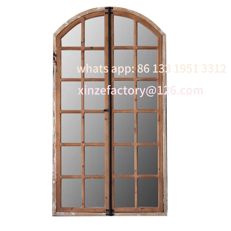 

Country living room mirror wooden retro old homestay bedroom wall-mounted mirror clothing store fitting mirror full-length