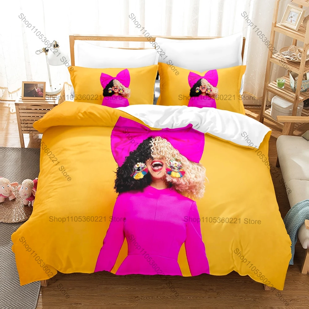 Personality Immortal Queen Sia Bedding Set New Pop Song Print Soft Microfiber Duvet Cover Home Bedroom Decor