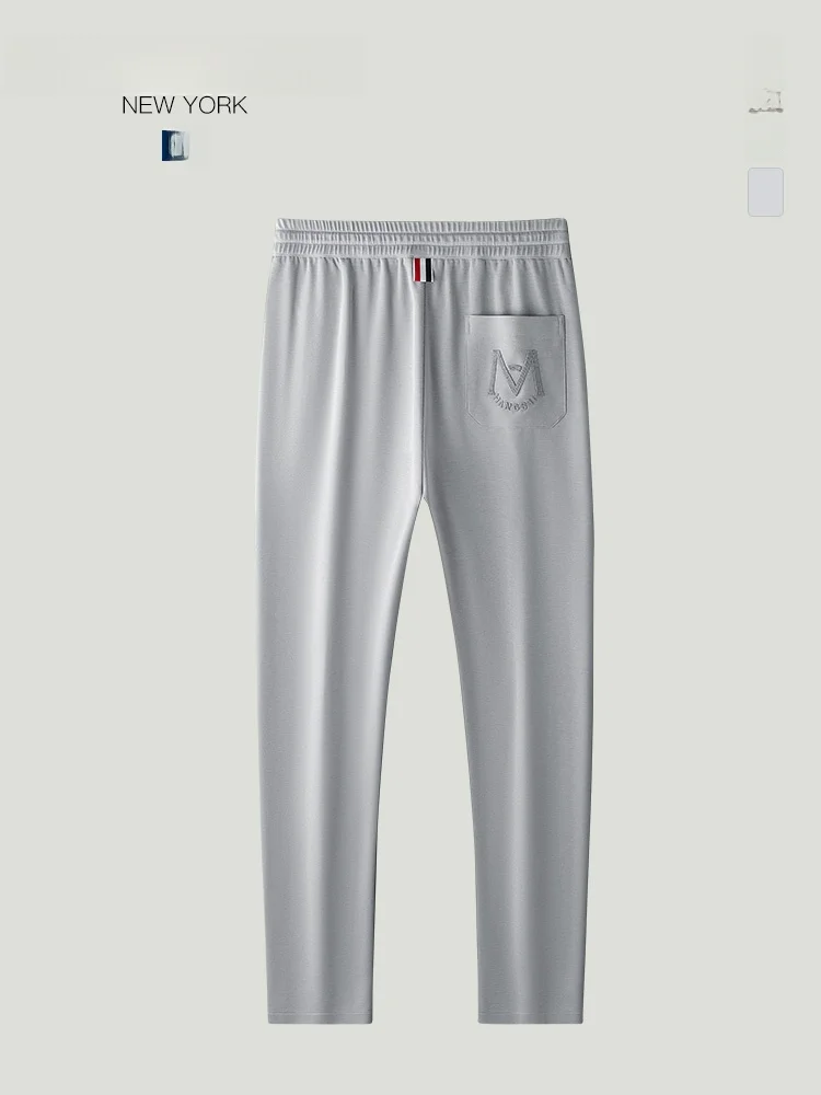 

Men's Loose Fit Straight Leg Cotton Sweatpants Summer New Sle ey Casual Pants Comfortable Breathable Spor Trousers