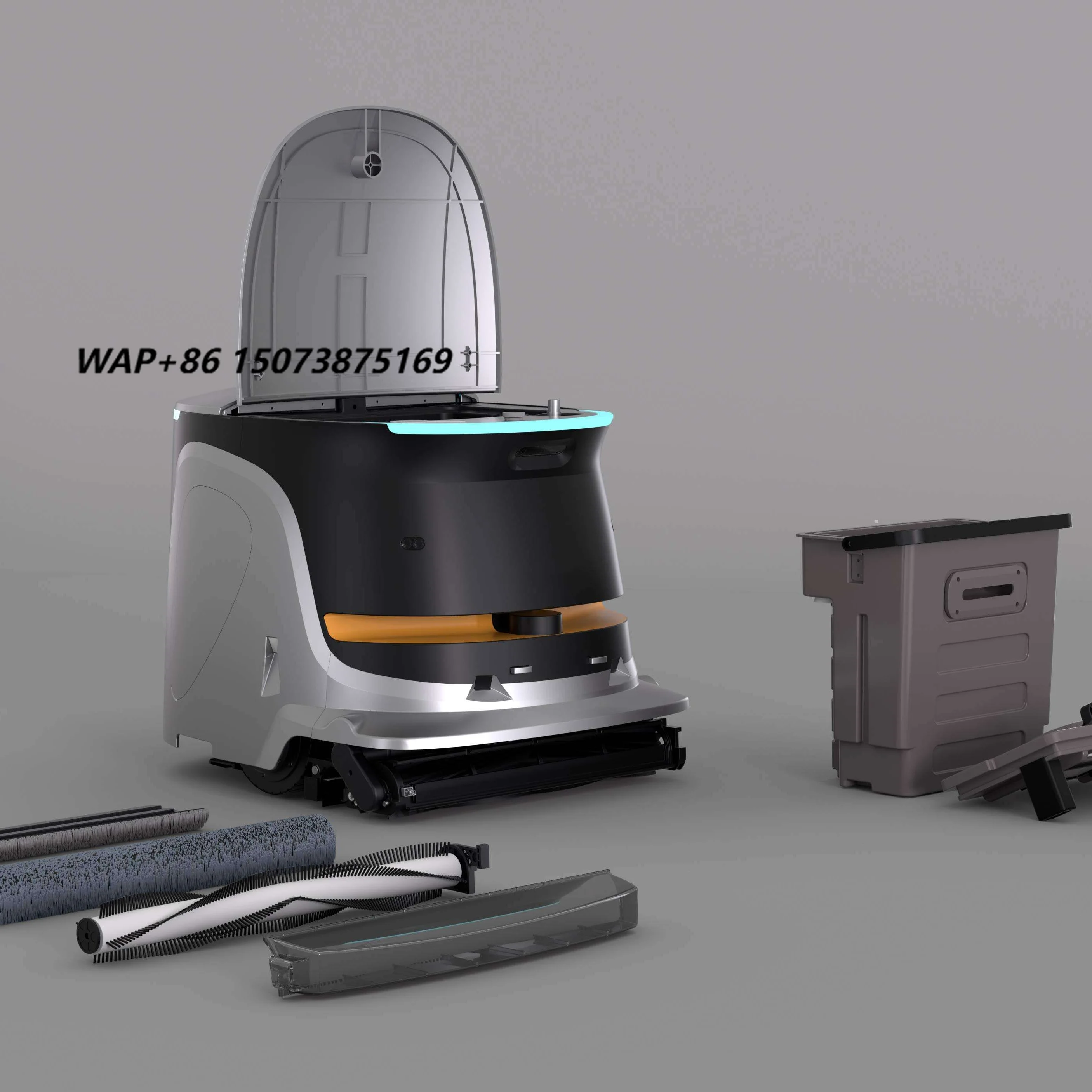 Commercial Intelligent Cleaning Robot LDS+VSLAM Auto Navigation 6-in-1 Scrub Sweep Mop Vacuum Disinfection App-Controlled