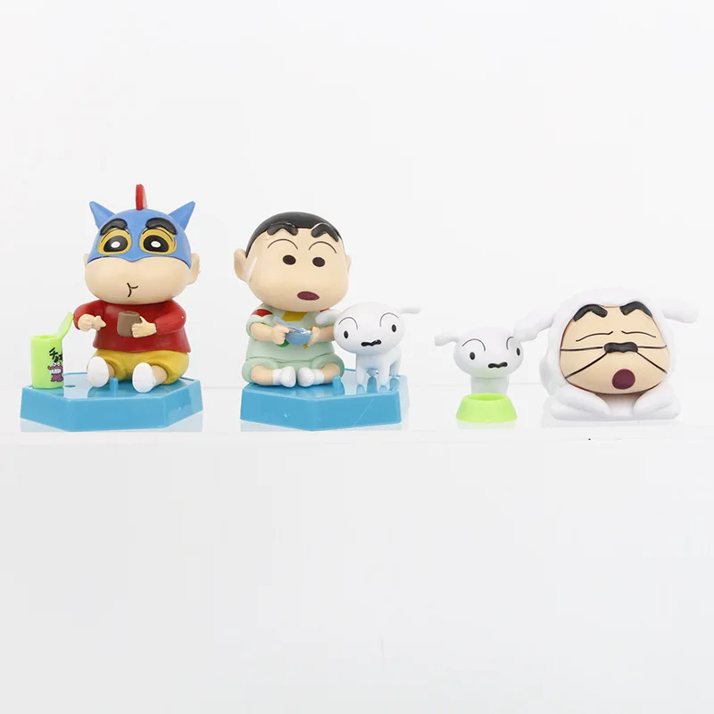 6pcs/set Anime Bathing Set Crayon Shin-chan Cute Edition Action Figure Toys Japanese Dolls Birthday Gifts Desktop Decorations