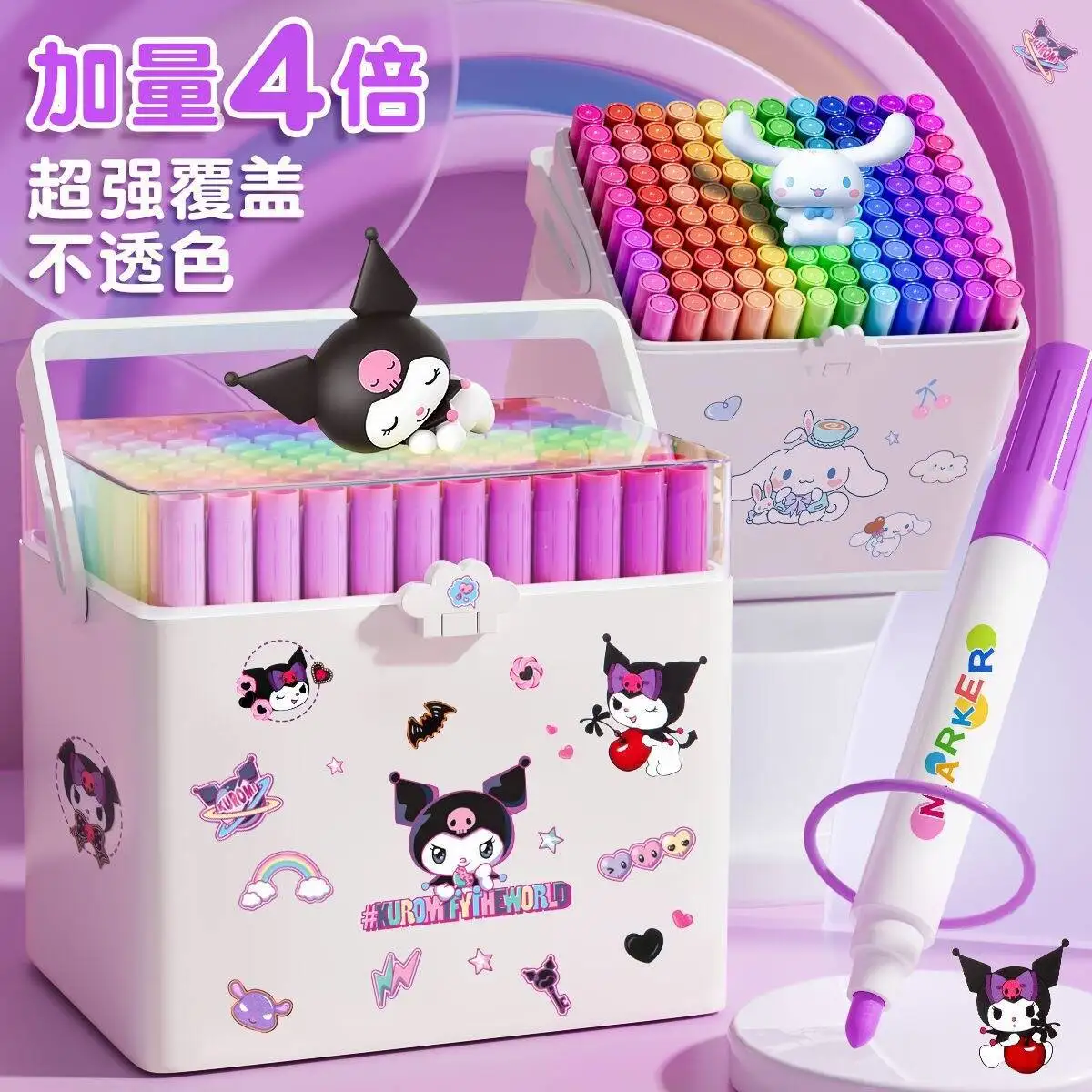 

24/60/80 Colors Kawaii Sanrios Hello Kitty Propylene Marker Pen Set Portable Waterproof Durable Student Stationery Art Specific