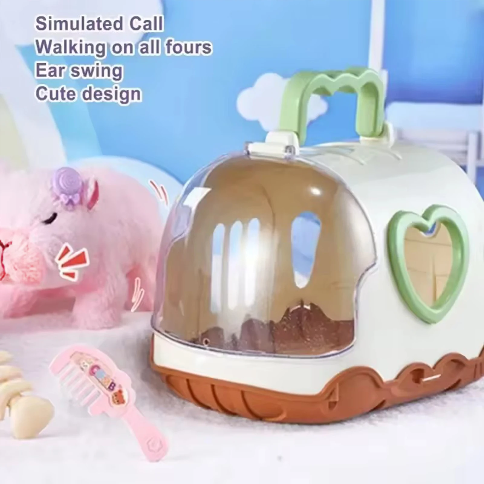 لعبة دمية كابيبارا الكهربائية للمشي مع صوت للأطفال، دمى قطيفة كهربائية، مجموعة شخصيات كابيبارا من القطيفة، لون عشوائي #3