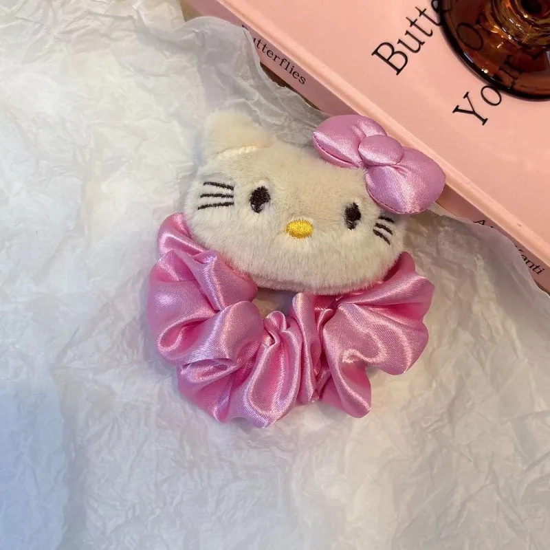 sanrio Anime cute Hello Kitty Bow Wash Face Hair Hoop Cartoon Girl Heart Hair Rope Versatile Children Hair Accessories Girl Gift