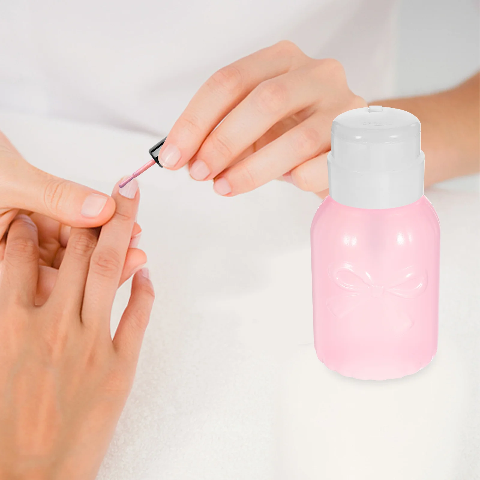 2Pcs 250ml Nail Polish Remover Pump Dispenser Press Liquid Storage Container Chic Bathroom Counter Travel Bottles