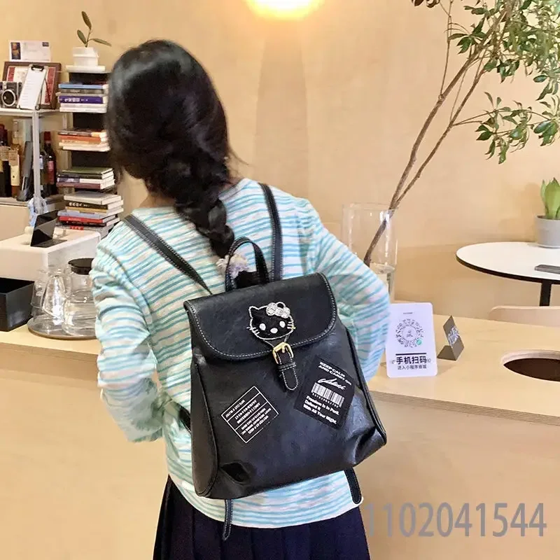  Hello Kitty Luxury Backpack for Women Girls Designer Mini Size School Backpack for College Student PU Leather