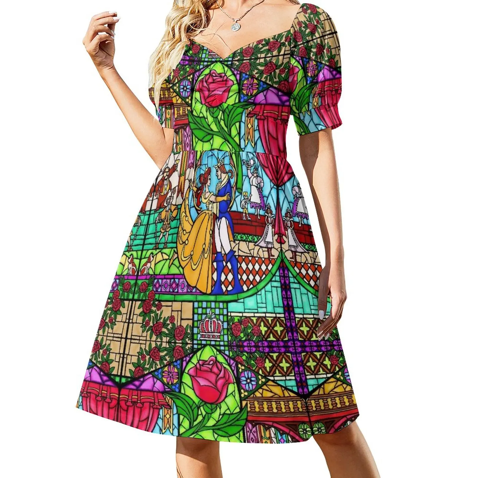 

Patterns of the Stained Glass Window Sleeveless Dress dresses with long sleeves Female dress wedding guest dress 2023