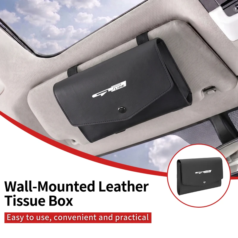 Leather Car Seat Back Tissue Box Sun Visor Tissue Box Holder For KIA GT Line Forte Seltos K5 Sportage Ceed Soul Cerato Sedona