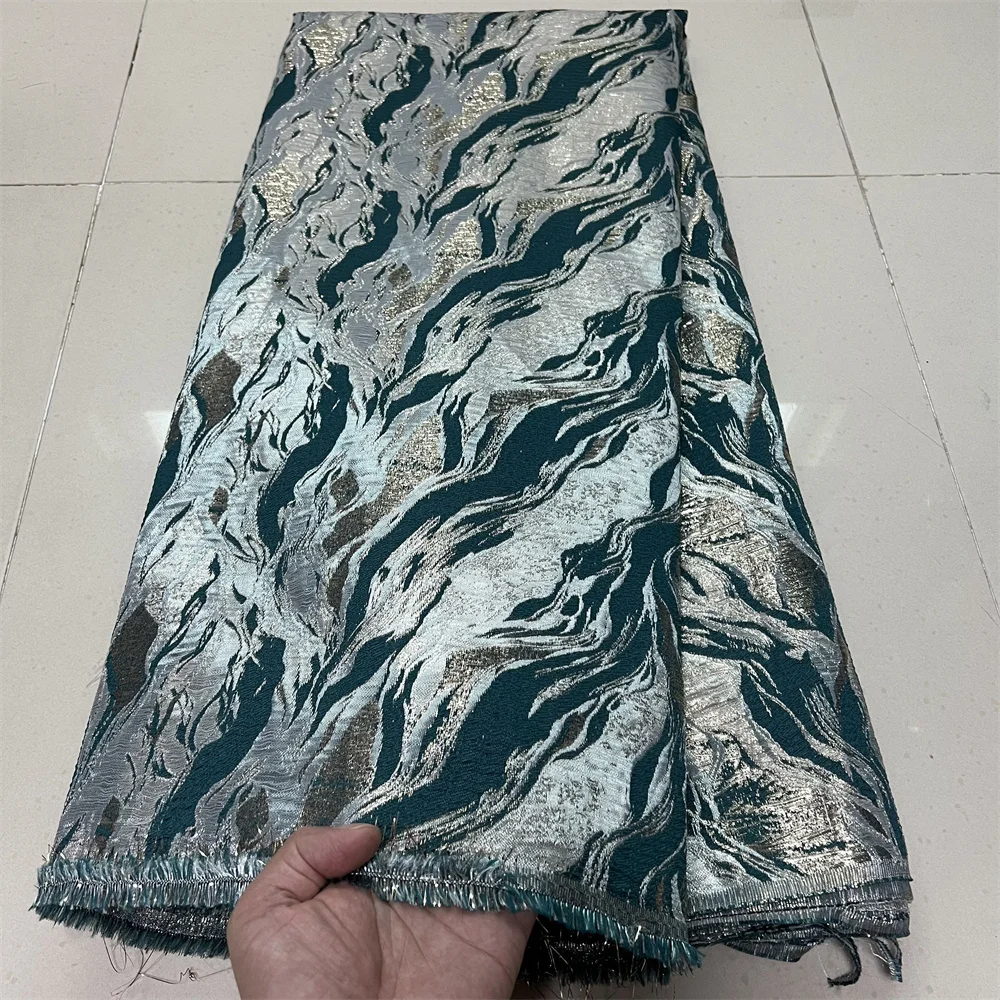 

2025 Organza African Nigerian High-Quality Tulle Lace Fabric Embroidery for Party Gown Jacquard Wedding Dress 5Yard YXZ181