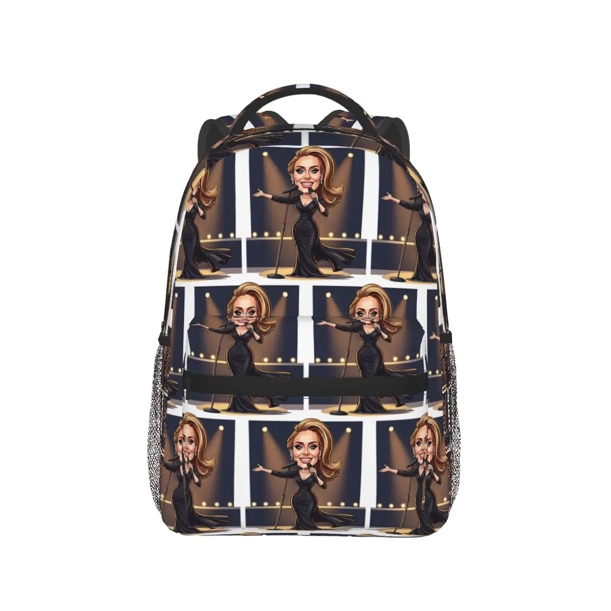 Fanny Caricature Of Adele The Singer Student Backpack School Bag Hiking Travel Daypack Fashion Bookbag Shoulder Bags