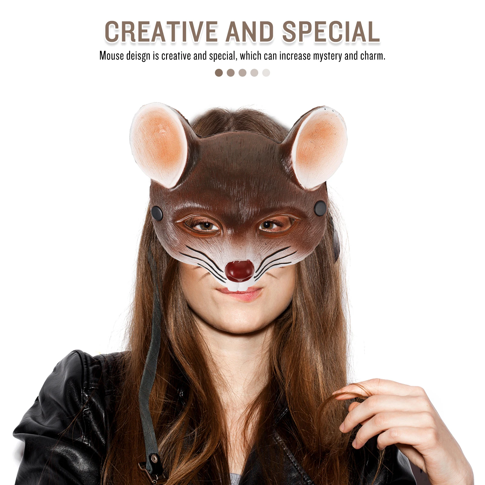 

3D Mouse Mask Mysterious Animal Masquerade Face Cover Lightweight Halloween Carnival Supplies Elegant Costumes Creative Design