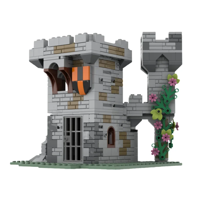 MOC Medieval Castle Model Building Set - Small Part Jigsaw Puzzle Blocks 632 Pieces - Suitable for All Hobbyists for Assembly as