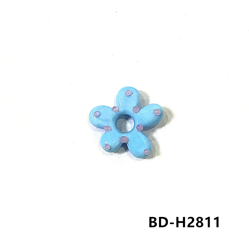 2Stück Dopamine farbige hohle Blumen Glasperlen INS Mini Blumen Charm Anhänger DIY Handgemachte Schmuckzubehör Bastelzubehör für Handwerker Perfektes Feiertagsgeschenk zur Armbänder Halsketten Herstellung – Detail 14