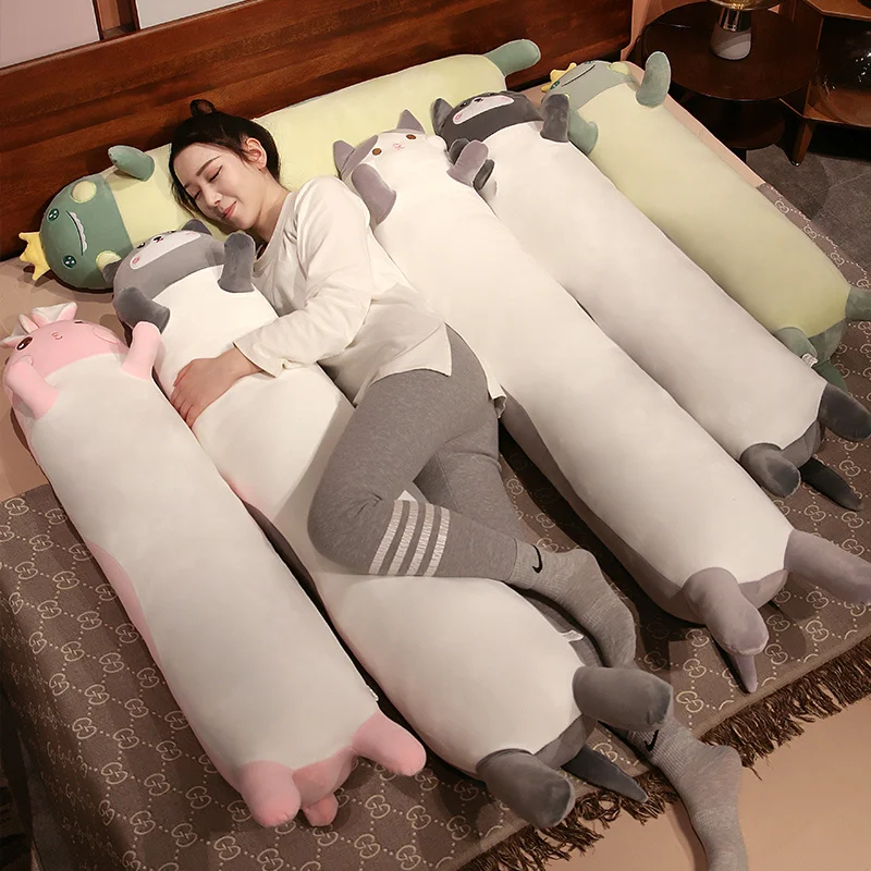 

Большие плюшевые игрушки-животные (кролик, кошка, динозавр, хаски) 80/100/120 см, мягкие подушки-обнимашки для сна, подарок для детей и девочек