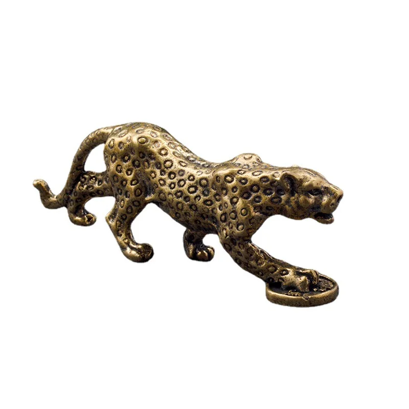 Pure Brass Retro Leopard Home Desktop Decoration Ornament