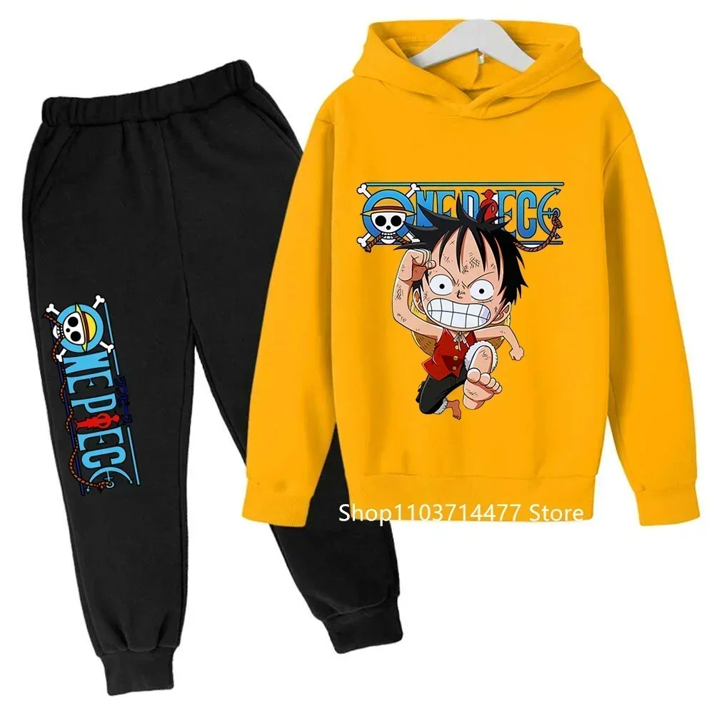 حار قطعة واحدة هوديي مجموعة الاطفال لوفي ملابس الفتيان الفتيات ملابس الأطفال جيرسي بدلة رياضية الخريف هوديي السراويل 2 قطعة مجموعة #6