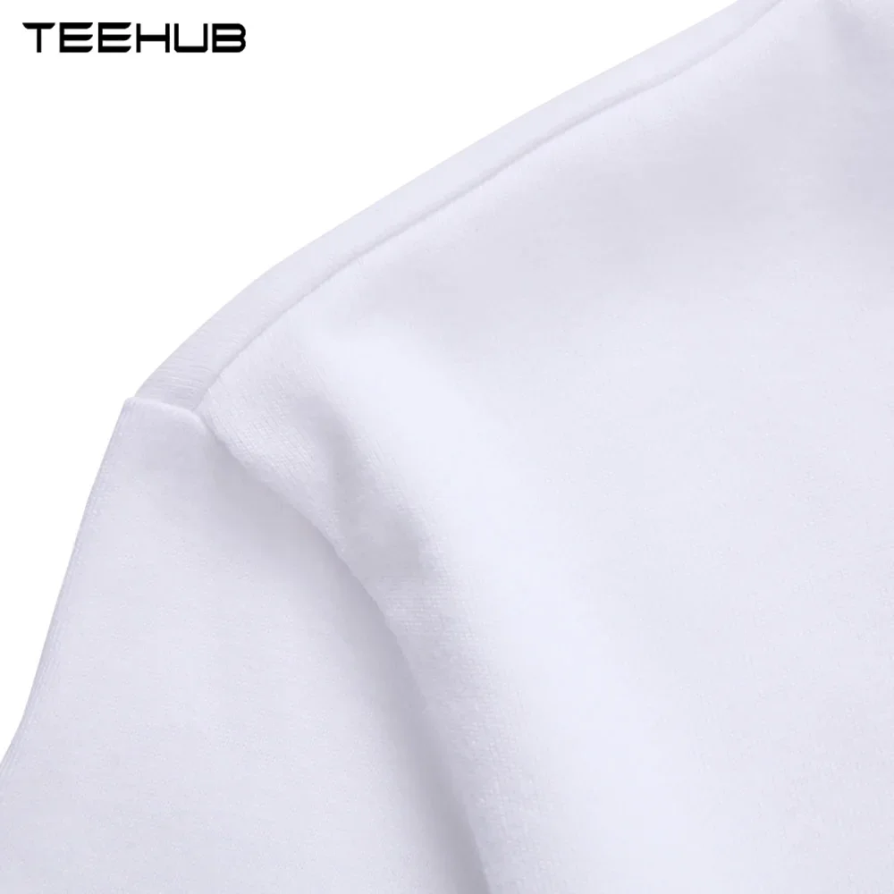 TEEHUB-T-Shirt à Manches Courtes, Couleur Blanche