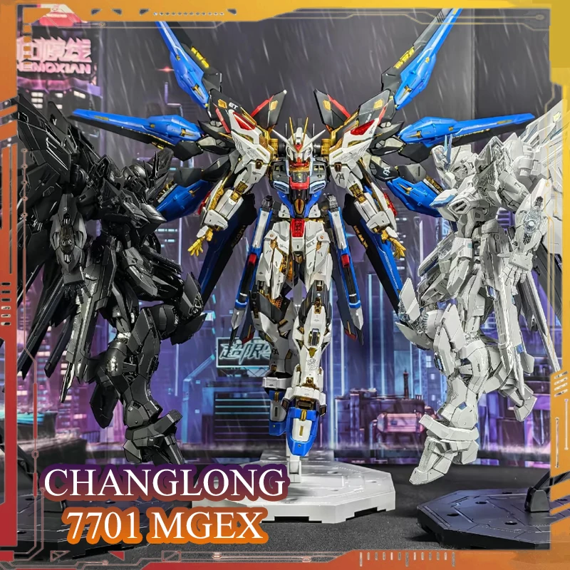 Changlong 7701 MGEX Strike Freedom Actionfiguren Zgmf-X20A Anime-Figur 1/100 Maßstab Bausatz Plastik-Kinderspielzeug Geschenk