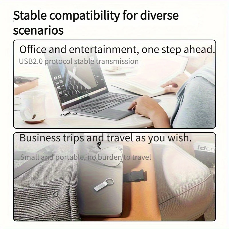 محرك أقراص فلاش USB للتخزين المحمول من لينوفو، مضاد للفقدان، صغير، جسم معدني