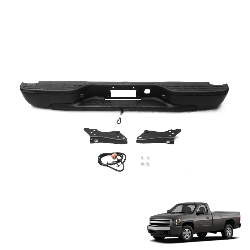 Car Accessories Auto Part Black Color Iron And Plastic 4x4 Rear Bumper For Chevrolet Silverado 1999-2007