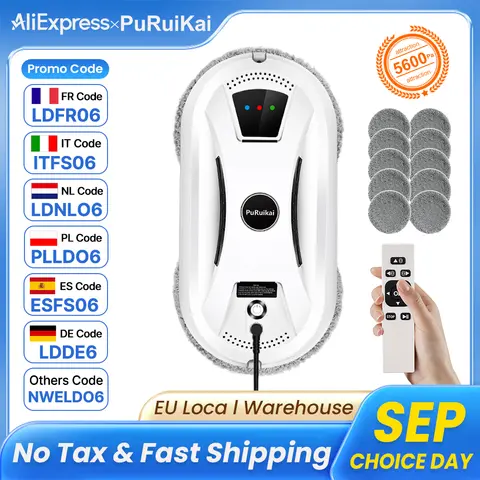 PuRuiKai Ultra Thin Robot Vacuum Cleaner Window Cleaning Robot Window Electric Glass Limpiacristales Remote Control For Home