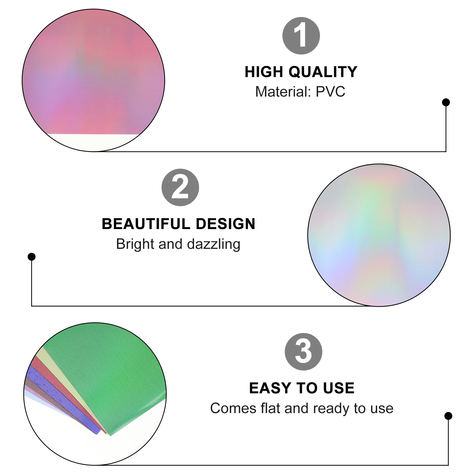

7pcs Vinyl Supply Sheets Bright Dazzling Compatible Cutter Strong Storage Holographic Vinyl Sheets Containers