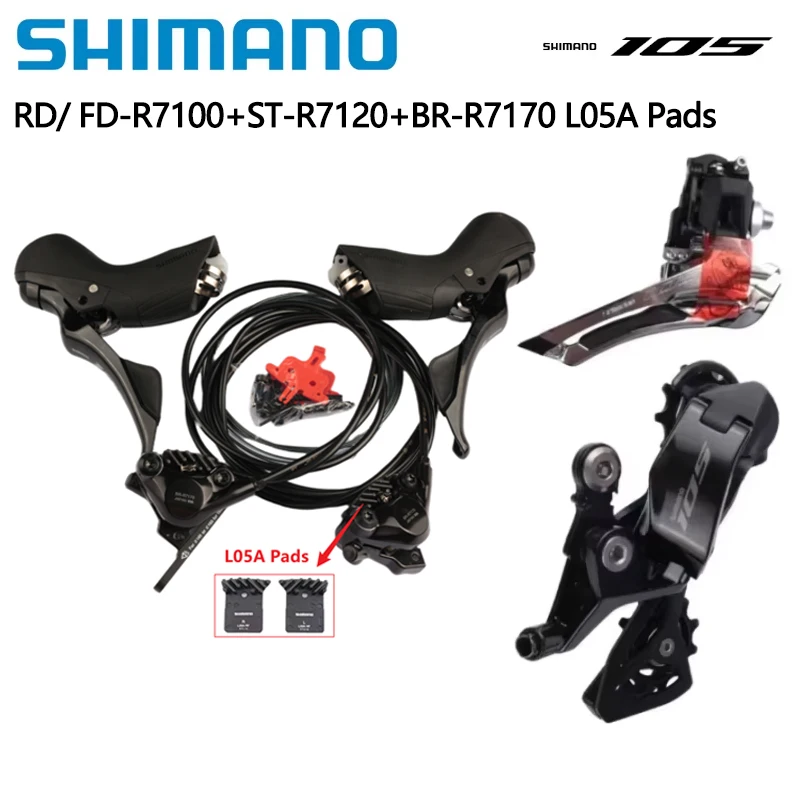 Shimano 105 R7120 R7170 2 x 12 s hydraulischer Scheibenbremssatz R7120 Schalthebel R7170 hydraulische Scheibenbremse R7100 Schaltwerkersatz vorne und hinten
