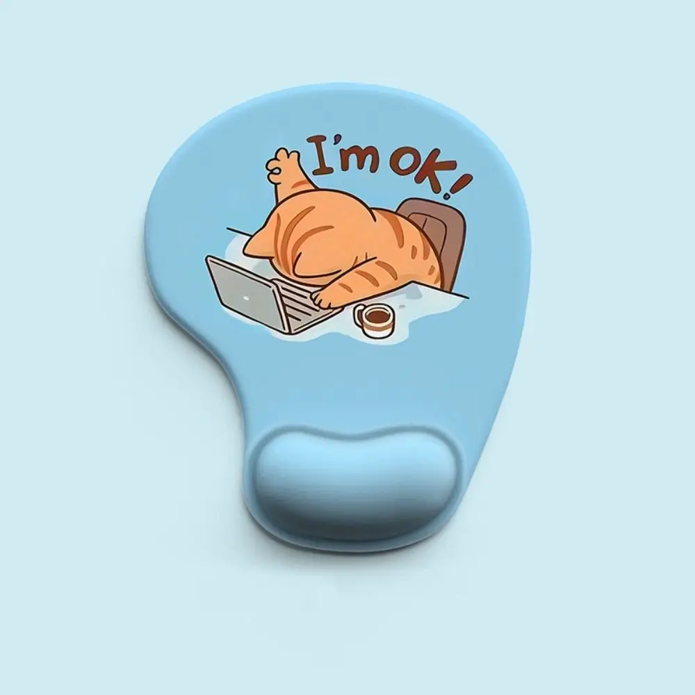 Black Cat Ergonomic Animal Mouse Pad Comfortable Cute Cartoon Cat Mouse Mat Non-Slip Silicone Wrist Support Pad Home Office