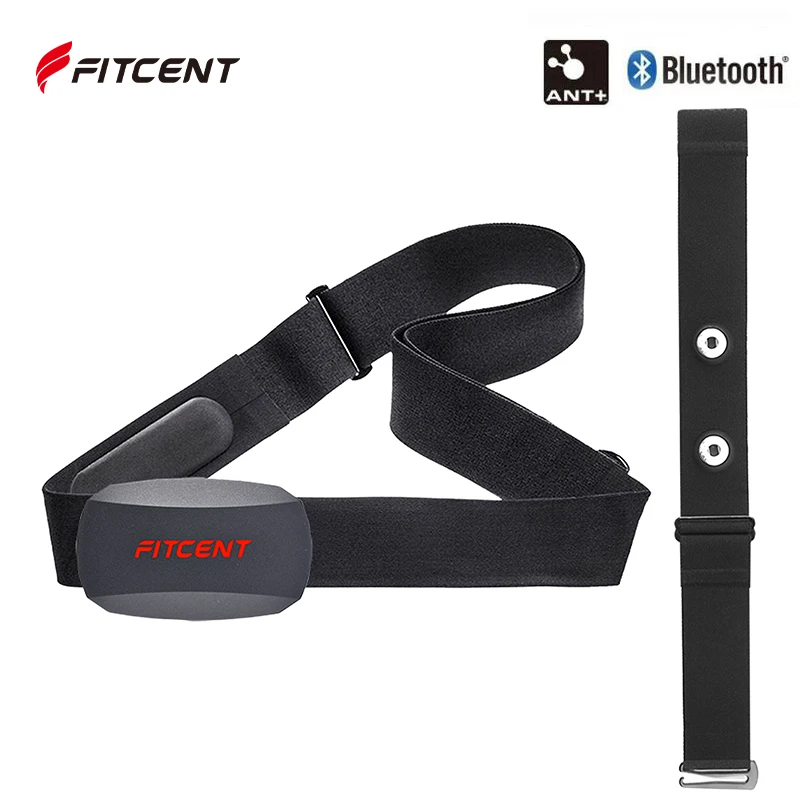 1Pc Heart Rate Monitor Chest Strap+ 1Pc Replacement Belt Bluetooth5.0 ANT+ Outdoor Fitness Sensor for Strava Wahoo Garmin Zwift