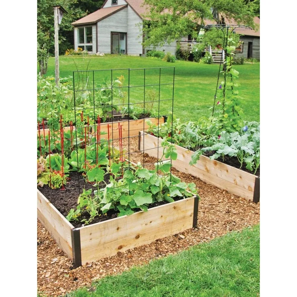 Company Cedar Raised Garden Bed | Outdoor Planter Box w/Extra Deep Height for Rooted Plants, Herbs Flowerbed&4' W x 4' L x 14