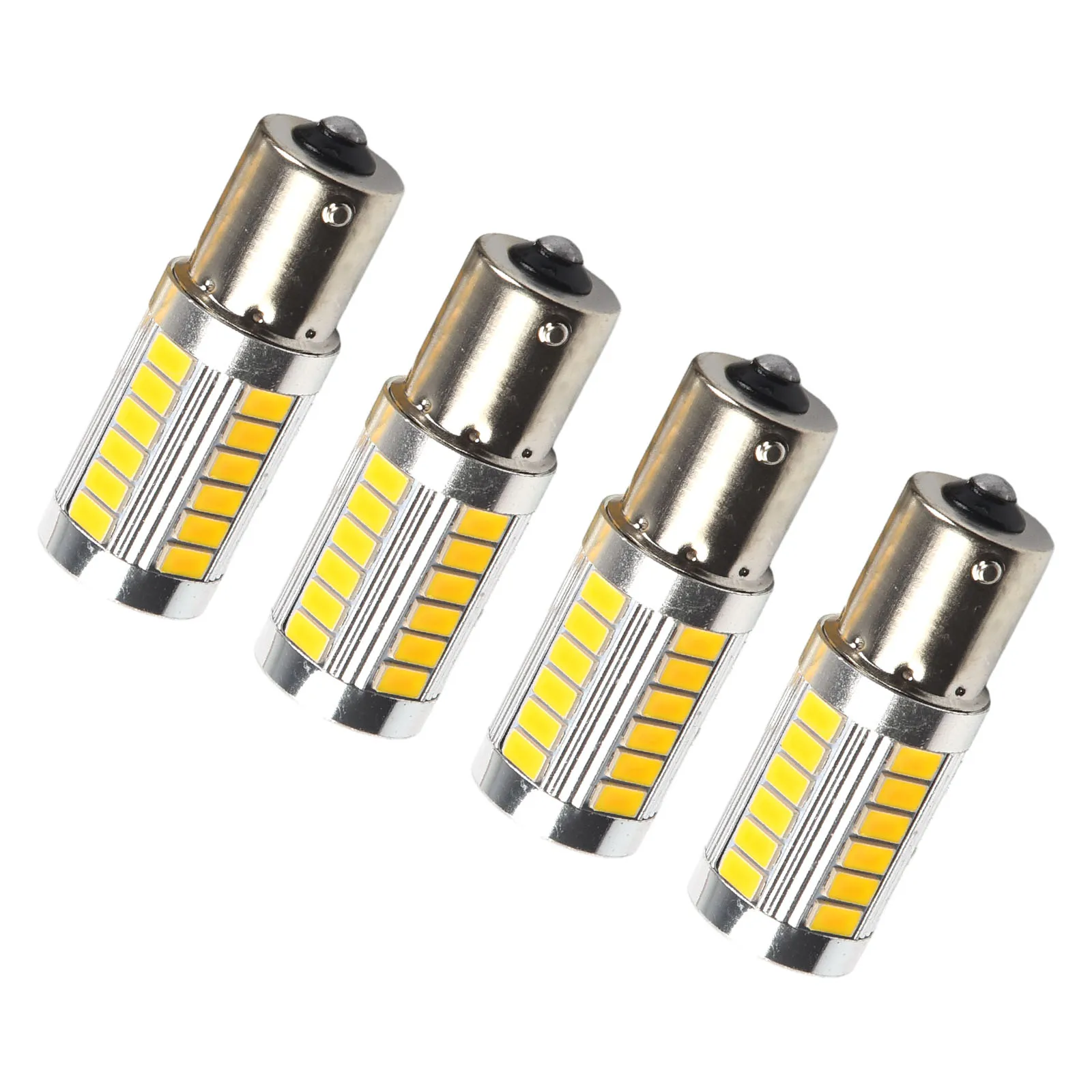 سيارة بدوره إشارة LED مصابيح كهربائية 33LED 4 قطعة 581 BAU15S الألومنيوم سهلة التركيب المؤشر الخلفي بدوره إشارة 12 فولت