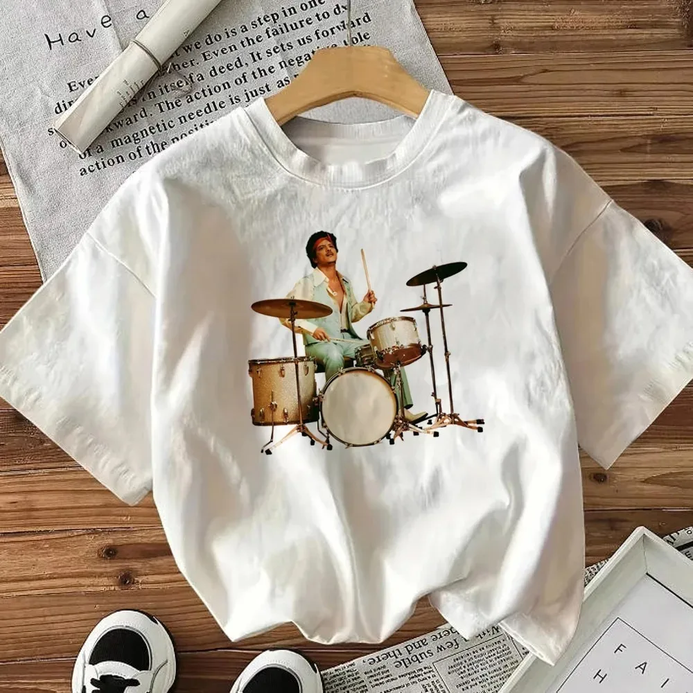 Bruno Mars t-shirt women 80s Classic kawaii Graphic tshirt Digital Comfortable Pop Culture Psychedelic graphic Colorful tops