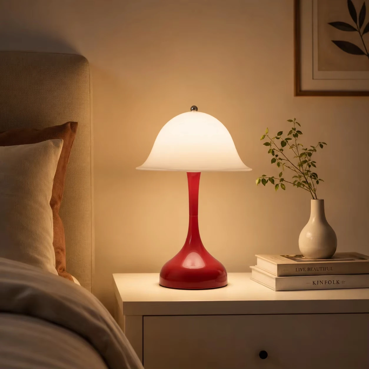 Desk Lamp LED Rechargeable Light Room Decoration Reading Light Mushroom Lampshade Lamp Light