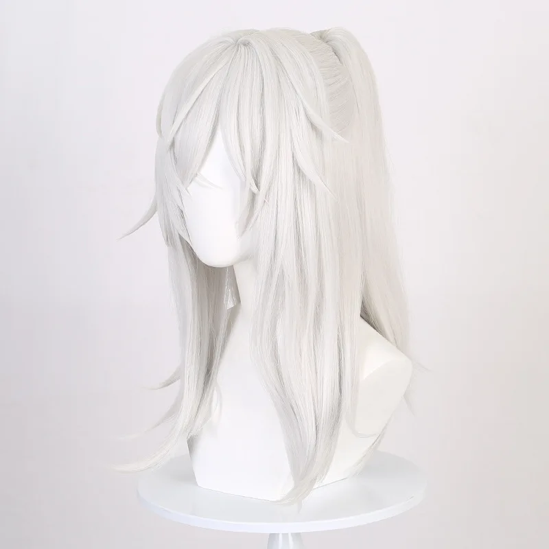 Bhvr Jingyuan Cosplay Pruik Star Rail Tigermouth Paardenstaart Zilver-wit Oude Stijl Jongen Look Hoge temperatuur Zijde
