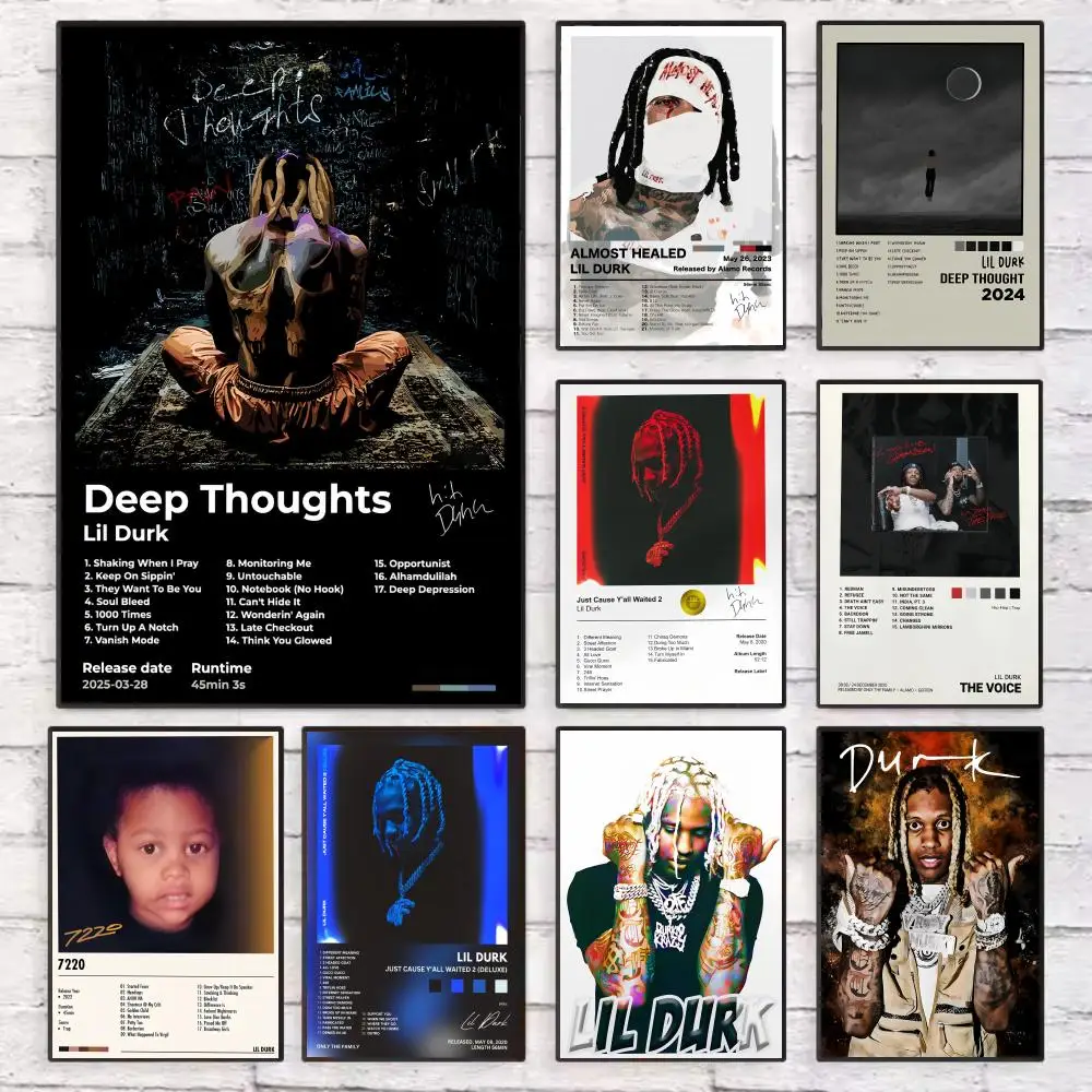 

Music Album Star Lil D-Durk Poster Wall Art Sticky for Living Room Bedroom Office Hallway Bar Home Decor Gift Idea