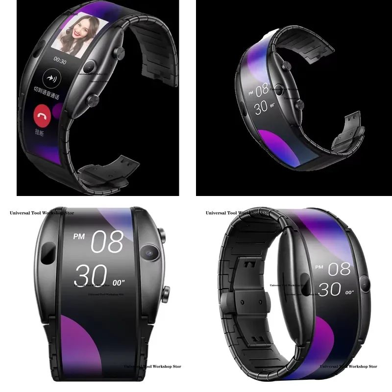 Nubia ALPHA Watch Phone for 4.01 inch Foldable Flexible Display Smartwatch for Sports Real Time Message Reminder Calling Mid