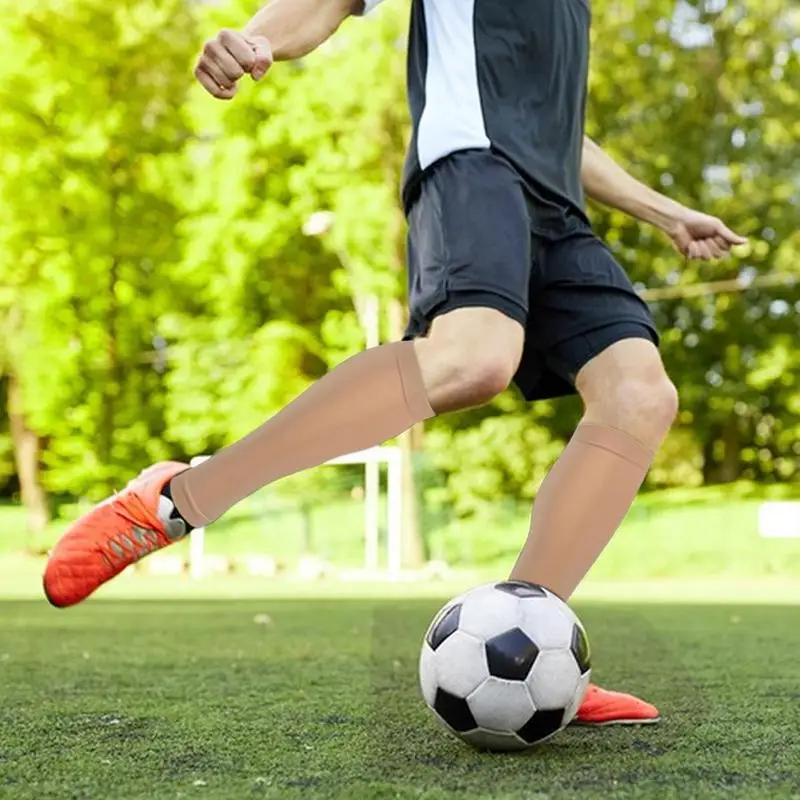 Kaus kaki kompresi betis pria dan wanita, kaus kaki kompresi tanpa kaki untuk latihan lari pereda kaki sepak bola