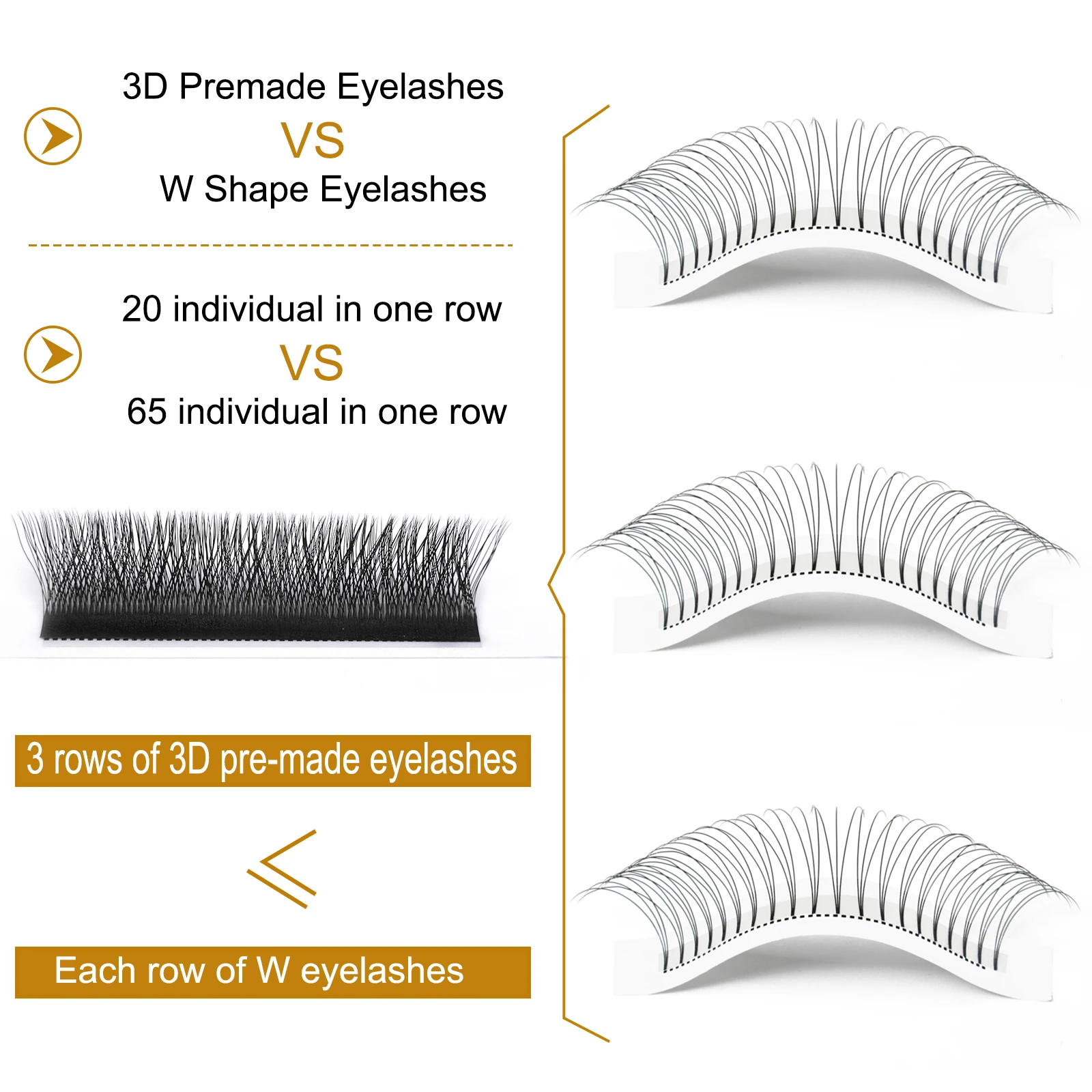 Quewel W Volume Eyelashes 3D 4D 5D 6D Shape Double Tip Eyelash Extensions Fans 8-14mm New False Eye Lash Wholesale Makeup Tool