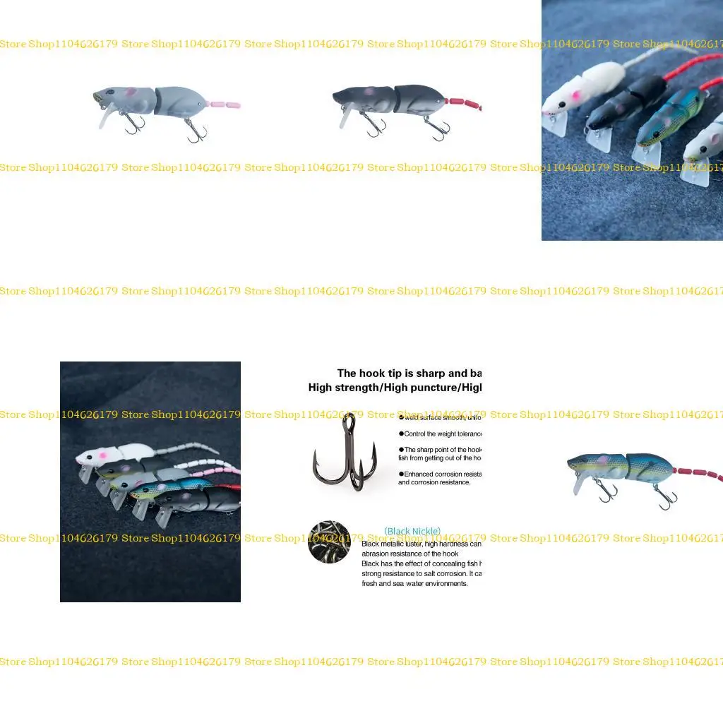 A1A2 1PC فأر الصيد السحب سويبايت Topwater Bionics Mouse Wake Crankbait
