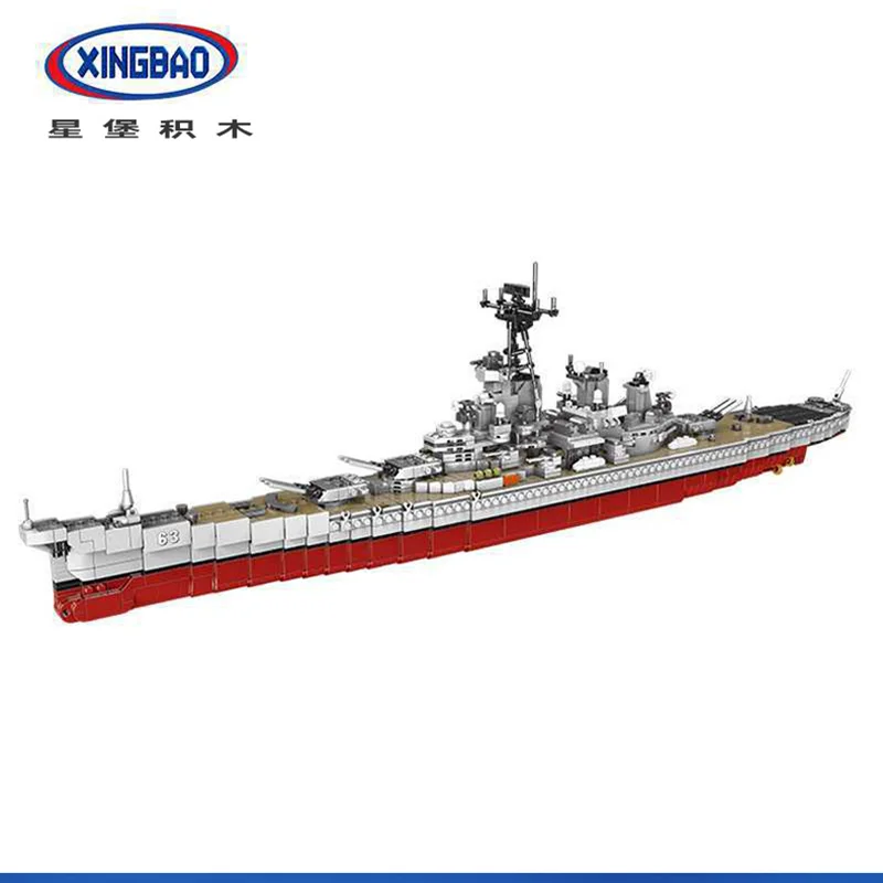 XB-06030 Military series Missouri Battleship Building block toy model assembled small particle puzzle block pcs2631