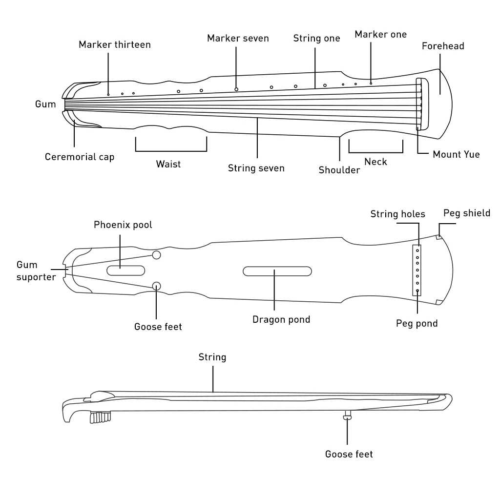 NAOMI Guqin Zhong Ni Style Plucked Seven-string Chinese Musical Instrument Handmade Old Paulownia Zither For Beginner Practice