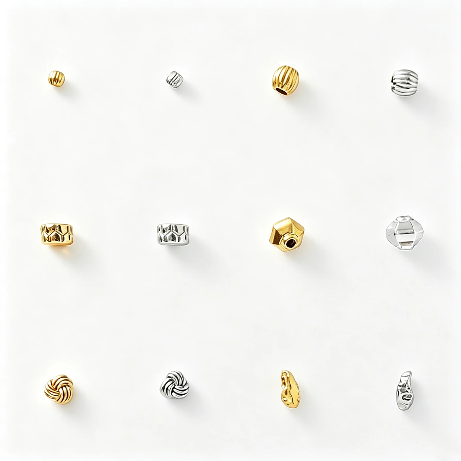 50Pcs/Lot Fashion Stainless Steel Gold/Silver Plated Spacer Through-hole Bead DIY Necklace Bracelet Accessories Jewelry Gift