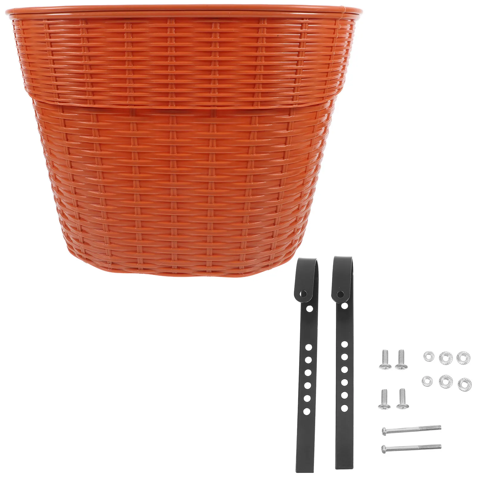 

1Set Vintage Style Front Bike Basket Imitation Rattan Handlebar Mount for Adult Mountain Road Electric Bikes Grocery Picnic