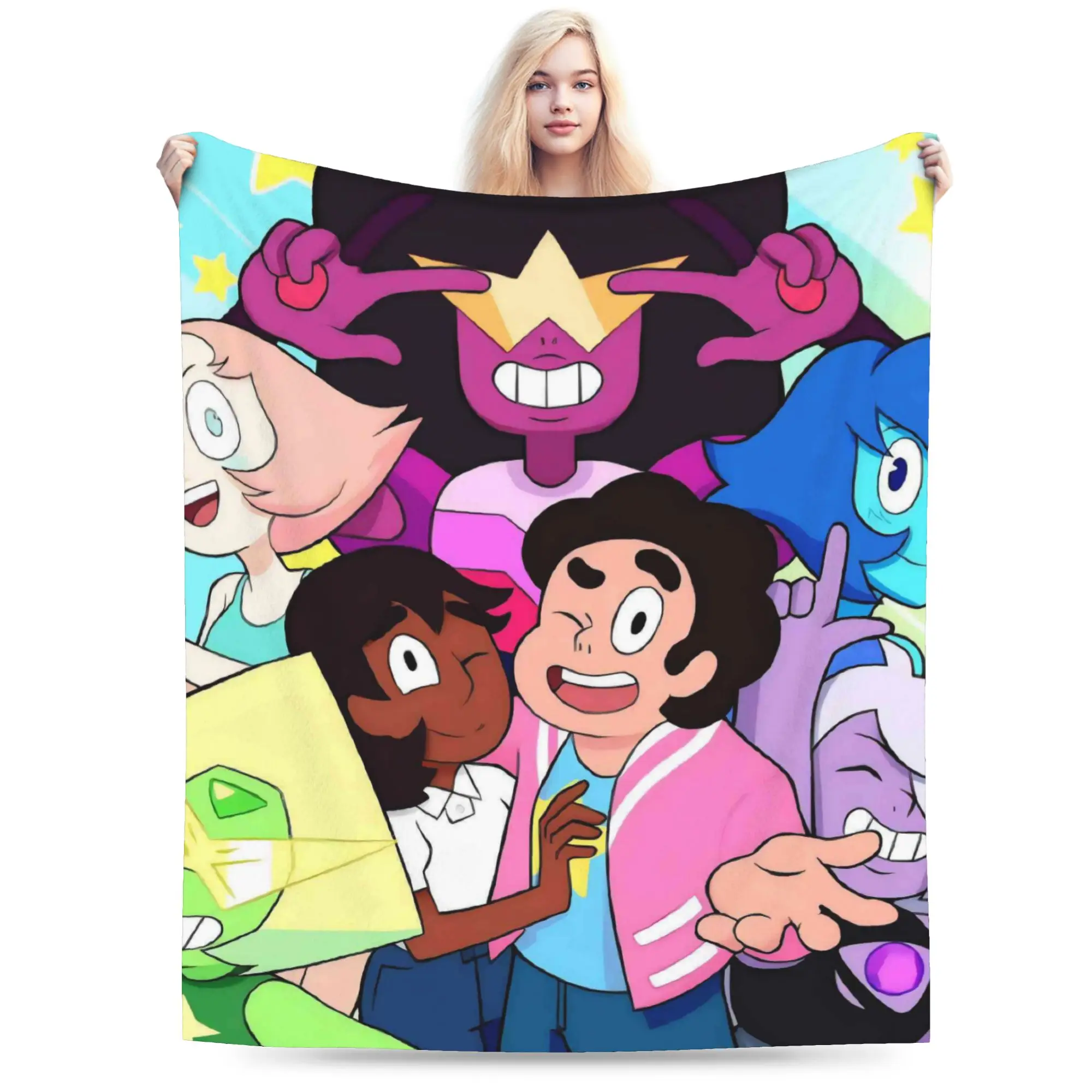 Custom 3D Printed Steven Universe Blankets Soft Flannel Summer Children Gift Cartoon Throw Blanket for Sofa Outdoor Bedding
