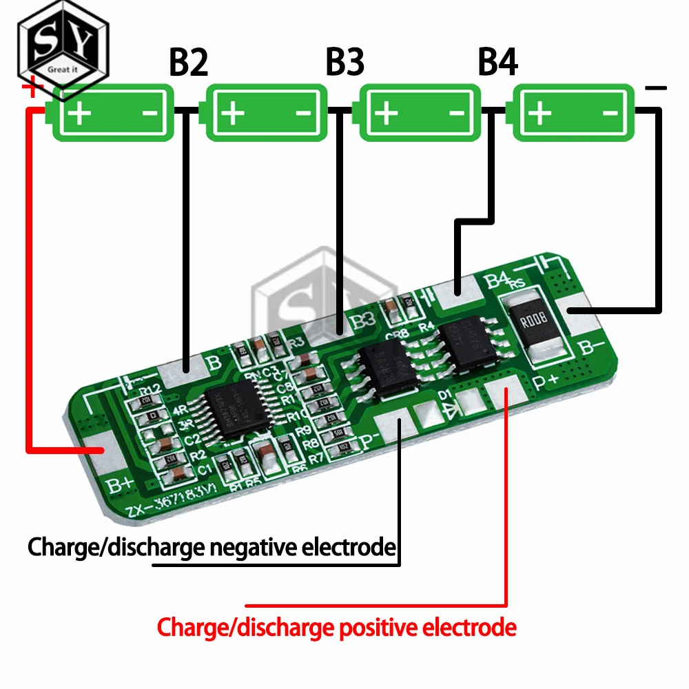 Over Protection! 4S 4A-5A 18650 Li-ion Lithium Battery Protection Board 4 Pack PCB BMS 4.25-4.35V To 2.3-3.0V